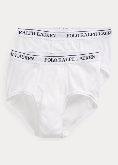 Calzoncillos Polo Ralph Lauren Hombre Blancos - Classic Mid-Rise 2-Pack - LUJGP5702